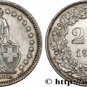 SUISSE 2 Francs Helvetia 1958 Berne - B fwo_755552 Monde Original