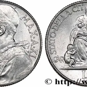 VATICAN ET ÉTATS PONTIFICAUX 5 Lire Pie XII an XI / Caritas 1949 fwo_755560 Monde Nouveauté