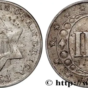 Soldes ÉTATS-UNIS D'AMÉRIQUE 3 Cents 1853 Philadelphie fwo_745367 Monde