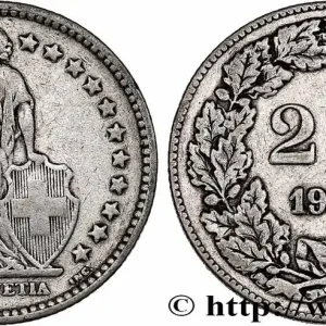 SUISSE 2 Francs Helvetia 1901 Berne - B fwo_753720 Monde Fait Main