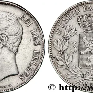 BELGIQUE - ROYAUME DE BELGIQUE - LÉOPOLD Ier 5 Francs, tête nue 1851 fwo_751941 Monde Premium