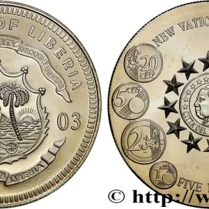 Promotion Saisonnière LIBERIA 5 Dollars armes / nouvelles monnaies du Vatican 2003 fwo_752005 Monde
