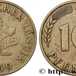 ALLEMAGNE 10 Pfennig “Bank deutscher Länder” 1949 Stuttgart - F fwo_754335 Monde Jusqu’à Épuisement Des Stocks