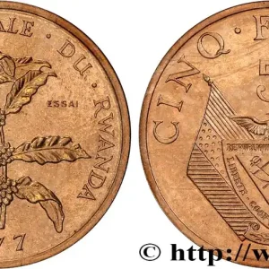 Édition Limitée RWANDA Essai de 5 Francs 1977 Paris fwo_755812 Monde