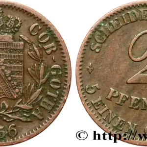 Populaire ALLEMAGNE - SAXE-COBOURG ET GOTHA 2 Pfennige Duché de Saxe-Cobourg et Gotha 1856 Dresde fwo_755841 Monde