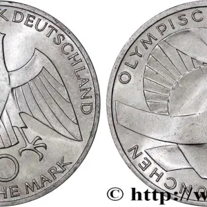ALLEMAGNE 10 Mark XXe J.O. Munich : l’idéal olympique 1972 Karlsruhe fwo_756440 Monde Vente Flash