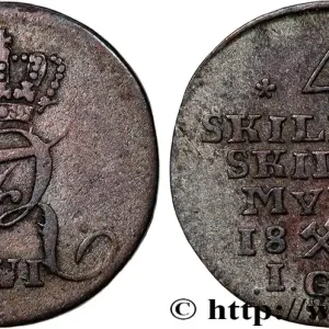 Premium NORVÈGE 4 Skilling Frédéric VI roi du Danemark 1809 Konsberg fwo_757037 Monde