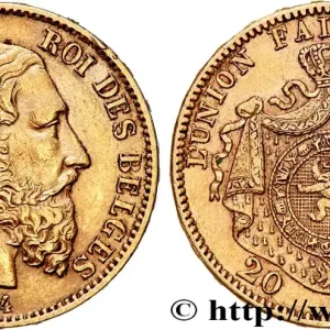 OR, PALLADIUM ET PLATINE INVESTISSEMENT 20 Francs Léopold II 1874 Bruxelles fwo_757099 Monde Prix Choc