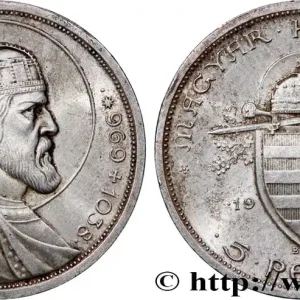 HONGRIE 5 Pengo 900e anniversaire de la mort de St Stephan 1938 Budapest fwo_757144 Monde Solde
