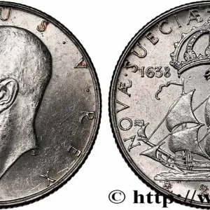 SUÈDE 2 Kronor 300e anniversaire de la colonisation du Delaware 1938 fwo_746972 Monde Remise