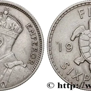 Populaire FIDJI 6 Pence Georges V / tortue 1934 fwo_747049 Monde