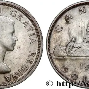 CANADA 1 Dollar Elisabeth II canoe 1953 fwo_751834 Monde Meilleur Choix