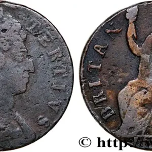 Bon Marché ROYAUME-UNI 1/2 Penny Guillaume tête laurée / Britannia 1697 fwo_751847 Monde