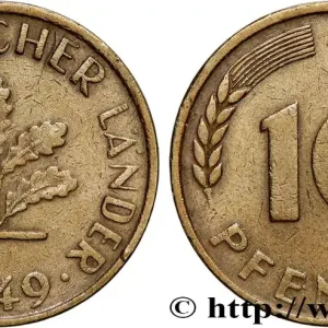 Vente Flash ALLEMAGNE 10 Pfennig “Bank deutscher Länder” 1949 Hambourg - J fwo_754336 Monde
