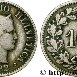 SUISSE 10 Centimes (Rappen) Helvetia 1882 Berne fwo_755822 Monde Livraison Express