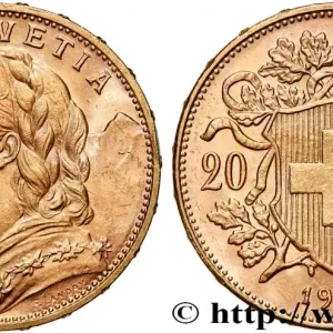 OR, PALLADIUM ET PLATINE INVESTISSEMENT 20 Francs "Vreneli" 1915 Berne fwo_757129 Monde Exclusif
