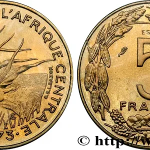 Prix Bas ÉTATS DE L'AFRIQUE CENTRALE Essai de 5 Francs antilopes 1973 Paris fwo_758293 Monde