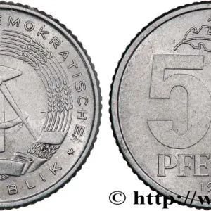 ALLEMAGNE RÉPUBLIQUE DÉMOCRATIQUE 50 Pfennig emblème de la RDA 1958 Berlin fwo_758434 Monde Fait Main