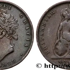 ROYAUME-UNI 1 Farthing Georges IV tête laurée 1829 fwo_758496 Monde Livraison Express