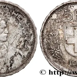 Expédié Aujourd’hui SUISSE 5 Francs Berger des alpes / bouclier suisse 1950 Berne - B fwo_758543 Monde