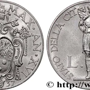 Nouvelle Collection VATICAN ET ÉTATS PONTIFICAUX 2 Lire armes du Vatican, pontificat de Pie XI an XVI 1937 fwo_758649 Monde