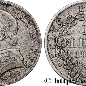 Prix Réduit VATICAN ET ÉTATS PONTIFICAUX 1 Lira Pie IX an XXII 1867 Rome fwo_758651 Monde