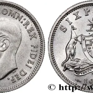 AUSTRALIE 6 Pence Georges VI 1951 Londres fwo_758739 Monde Jusqu’à Épuisement Des Stocks