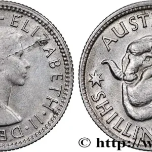 Haute Qualité AUSTRALIE 1 Shilling Elisabeth II 1954 Melbourne fwo_758741 Monde