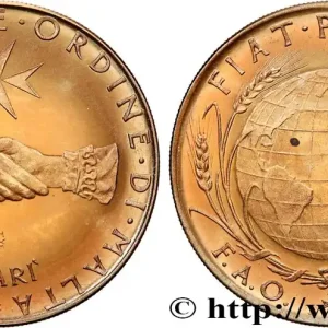 Quantité Limitée ORDRE SOUVERAIN DE MALTE 2 Tari Proof Frà Angelus de Mojana FAO 1968 S.M.O.M., Rome fwo_758778 Monde