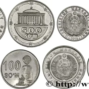 OUZBEKISTAN Lot de 4 monnaies 50, 100, 200 et 500 Som 2018 fwo_560095 Monde Livraison Gratuite