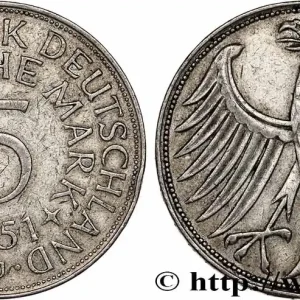 ALLEMAGNE 5 Mark aigle 1951 Hambourg fwo_565325 Monde Produit De Marque