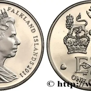 ÎLES FALKLAND 1 Crown Proof Anniversaire de la reine Élisabeth II et du Prince Philippe 2011 Pobjoy Mint fwo_626288 Monde Commande En Gros