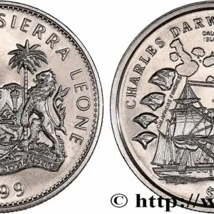 Fait Main SIERRA LEONE 1 Dollar Proof Charles Darwin 1999 Pobjoy Mint fwo_633640 Monde