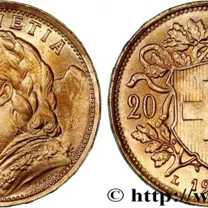 OR, PALLADIUM ET PLATINE INVESTISSEMENT 20 Francs "Vreneli" 1935 Berne fwo_732427 Monde Usine Directe