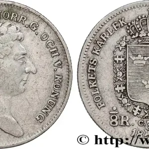 Prix Cassé SUÈDE 1/8 Riksdaler Charles XIV 1832 fwo_747041 Monde