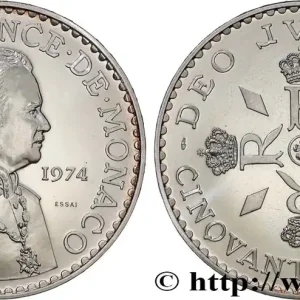 Acheter En Ligne MONACO Essai de 50 Francs Rainier III 1974 Paris fwo_747076 Monde