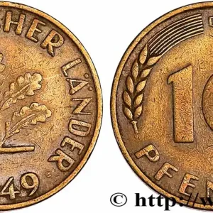 ALLEMAGNE 10 Pfennig “Bank deutscher Länder” 1949 Munich - D fwo_754337 Monde Prix Promo