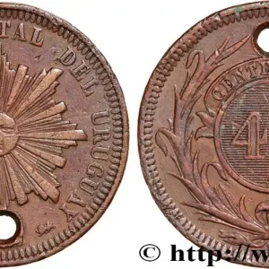 Offre Exclusive URUGUAY 40 Centesimos 1857 Lyon fwo_757294 Monde