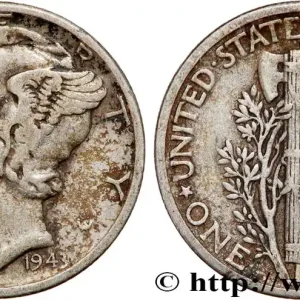 ÉTATS-UNIS D'AMÉRIQUE 1 Dime Mercury 1943 Philadelphie fwo_757333 Monde Prix Promo