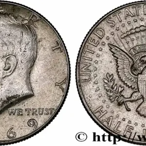 ÉTATS-UNIS D'AMÉRIQUE 1/2 Dollar Kennedy 1969 Denver fwo_760090 Monde Dernier Modèle