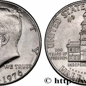 ÉTATS-UNIS D'AMÉRIQUE 1/2 Dollar Independence Hall bicentenaire 1976 Denver fwo_760099 Monde Remise