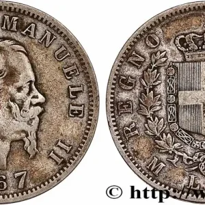 Expédié Aujourd’hui ITALIE 1 Lire Victor Emmanuel II 1867 Milan fwo_760119 Monde