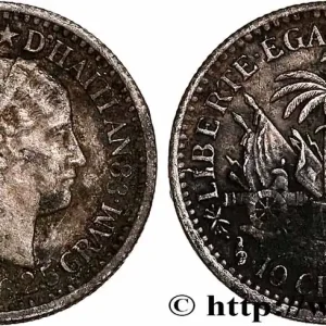 En Vogue HAÏTI 10 Centimes emblème “Liberté créole” de Roty 1886 Paris fwo_760121 Monde