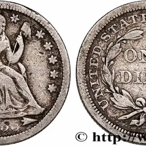 ÉTATS-UNIS D'AMÉRIQUE 1 Dime (10 Cents) Liberté assise variété avec date encadrée par des flèches 1855 Philadelphie fwo_760138 Monde Promotion Saisonnière