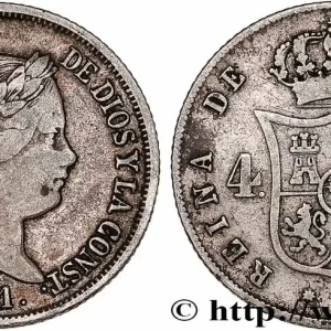 ESPAGNE 4 Reales Isabelle II 1861 Barcelone fwo_760207 Monde Offre Spéciale