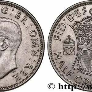 ROYAUME-UNI 1/2 Crown Georges VI 1945 fwo_760221 Monde Affaire À Saisir