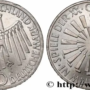 Top Vente ALLEMAGNE 10 Mark XXe J.O. Munich / aigle type “IN DEUTSCHLAND” 1972 Hambourg fwo_760240 Monde