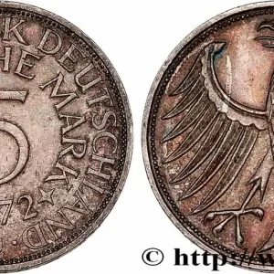 Top Qualité ALLEMAGNE 5 Mark aigle 1972 Hambourg - J fwo_760242 Monde