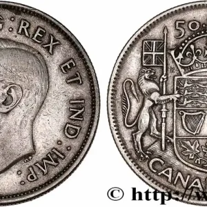 Haute Qualité CANADA 50 Cents Georges VI 1941 fwo_760282 Monde