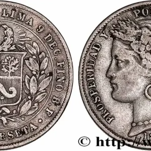 Remise PÉROU 1 Peseta 1880 Lima fwo_760331 Monde